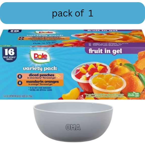 Dole Fruit Bowls in Gel Variety Pack, 4.3 oz., 16 pk with bowl by OMA