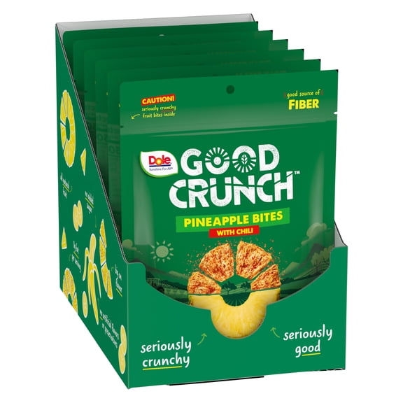 Dole Good Crunch Chili Pineapple Bites, Made with All Natural Fruit, 1.4 oz, 6 Pack