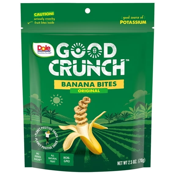Dole Good Crunch Original Banana Bites, Made with All Natural Fruit, 2.5 oz (Pack of 4)