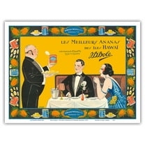 Dole Hawaii - The Best Pineapples (Les Meilleurs Ananas) - Vintage Advertising Poster by Fernand Couderc c.1925 - Master Art Print (Unframed) 9in x 12in