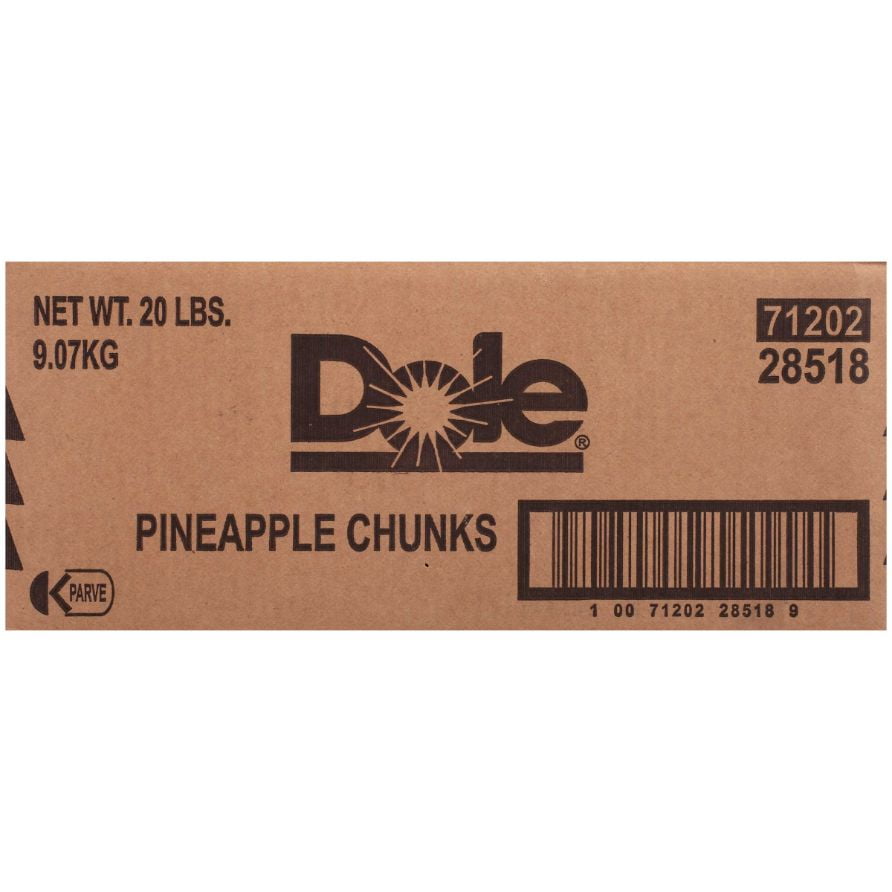 Dole Individual Quick Frozen Chunk Pineapple, 20 Pound - 1 each.