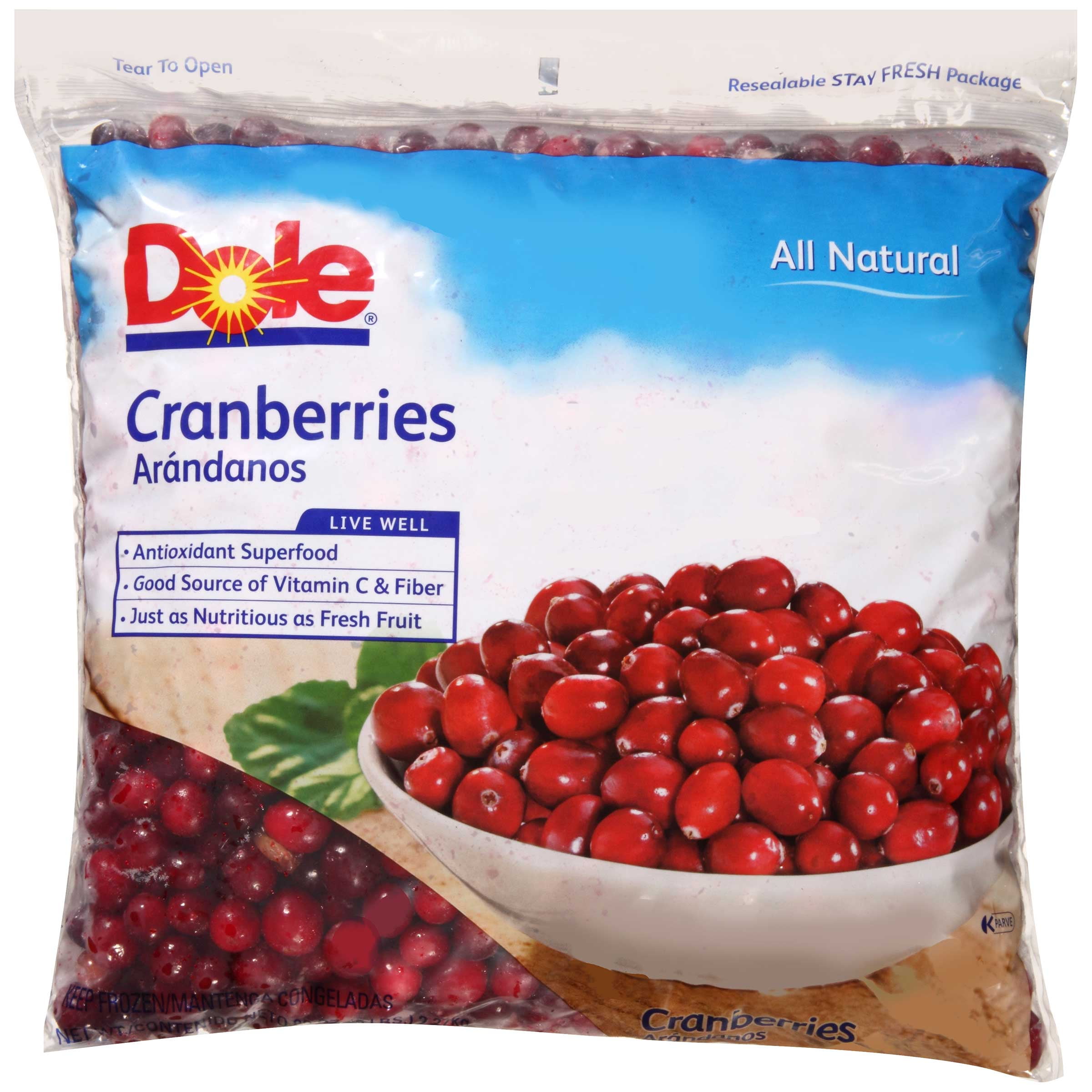 Dole Individual Quick Frozen Cranberry, 5 Pound -- 2 per Case