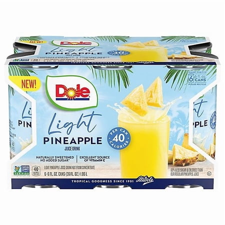 Dole Light Pineapple Juice 6-6fz - 6-6 FZ