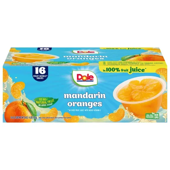 Dole, Mandarin Oranges Cup, 4 oz, 16-count(pack of 2)