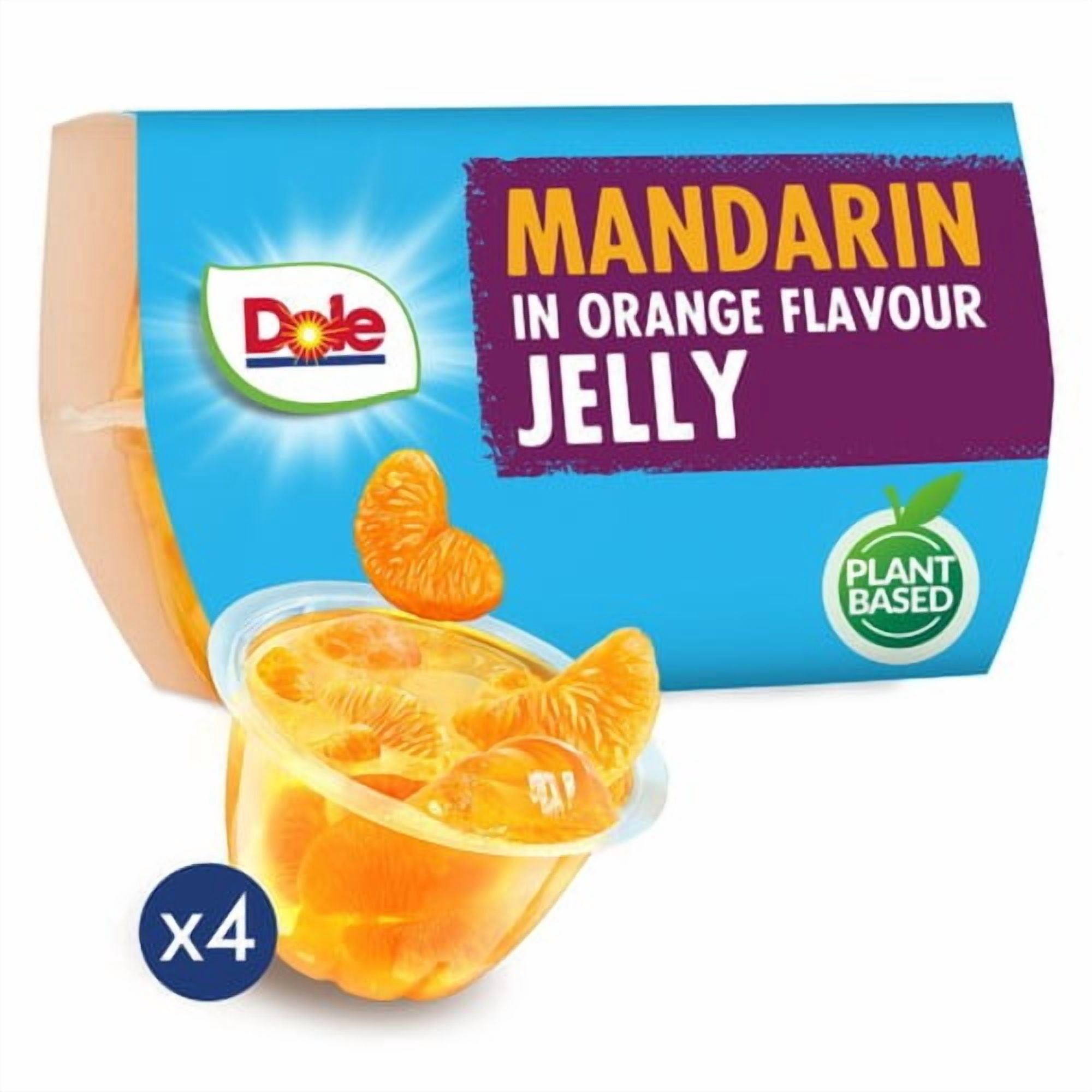 Dole Mandarins In Orange Jelly Pots Multipack 4 x 123g, British Import (Pack of 3)