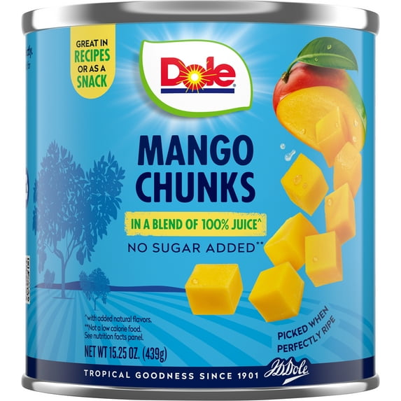 Dole Mango Chunks in a Blend of 100% Juice*, 15.5 oz
