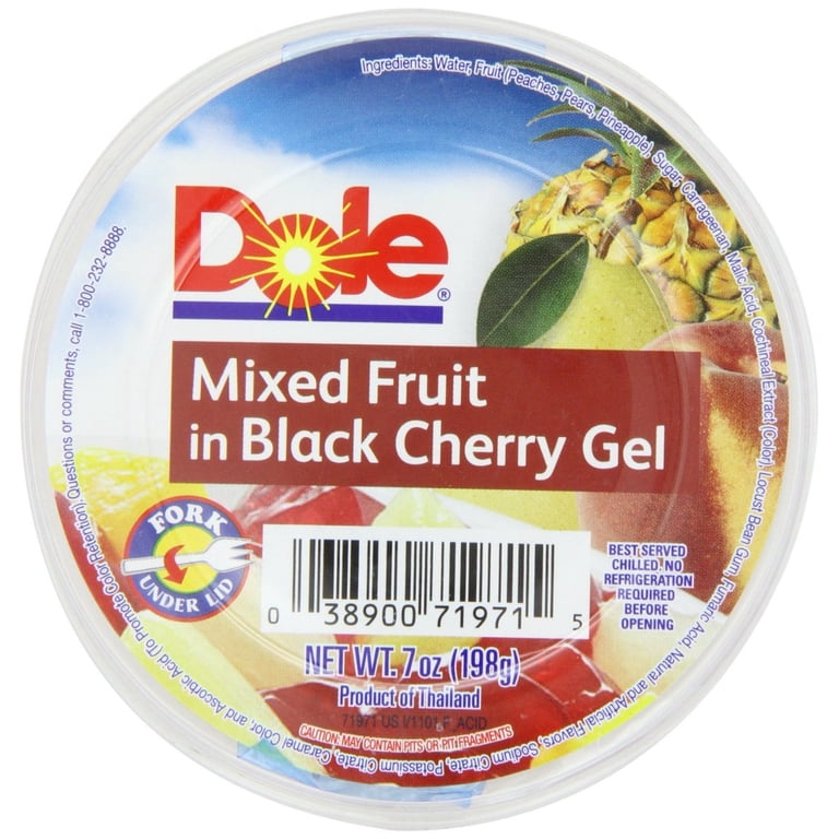 Dole, Mixed Fruit in Black Cherry Gel, 7 oz, Case of 12 - Walmart.com