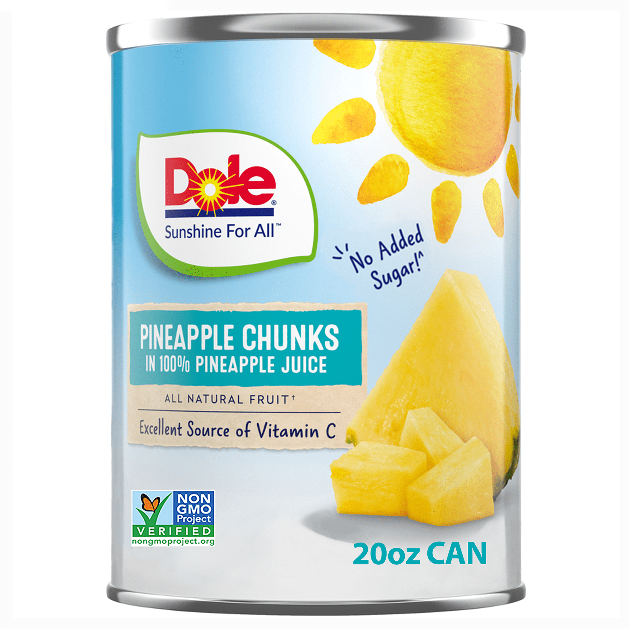 Dole Pineapple Chunks in 100 Pineapple Juice, 20 oz Can