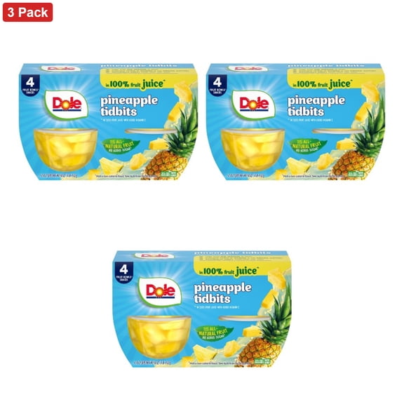 Dole Pineapple Paradise Tidbits Fruit Cups - 16oz/4ct