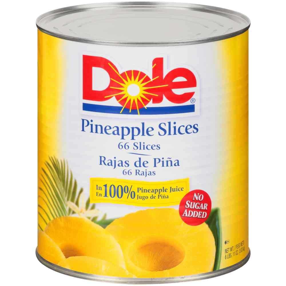 Dole Pineapple Slices Choice In Juice, 107 Ounce - 6 per case.