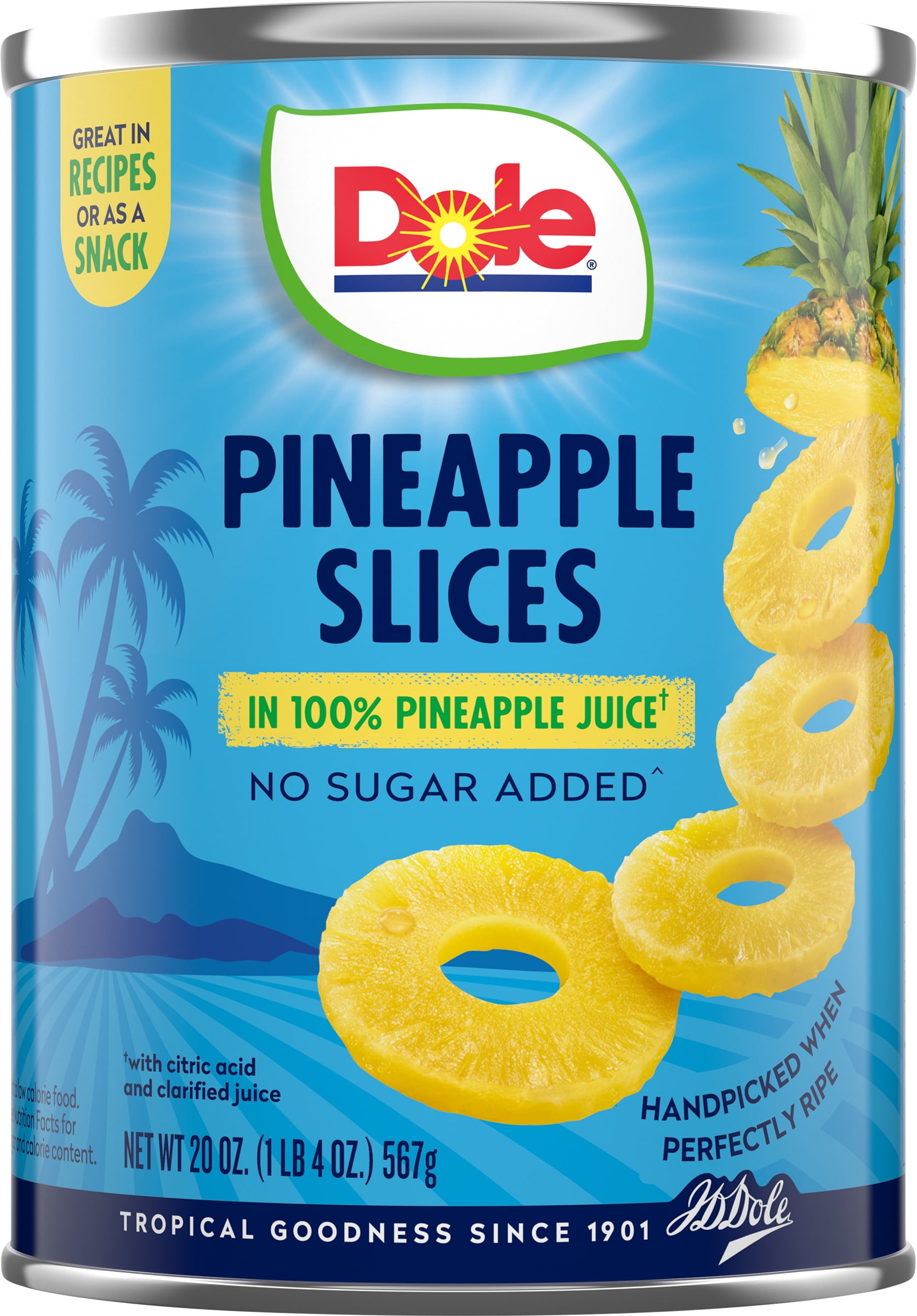 Dole Pineapple Slices in 100% Pineapple Juice, 20 oz Can