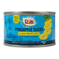 thumbnail image 1 of Dole Pineapple Slices in 100% Pineapple Juice, 8 oz, Smooth, Shelf Stable, Aluminum Can, New, 1 of 6