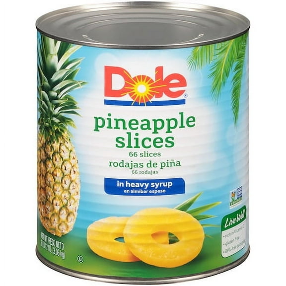 Dole Pineapple Slices in Heavy Syrup, 108 oz - Case of 6