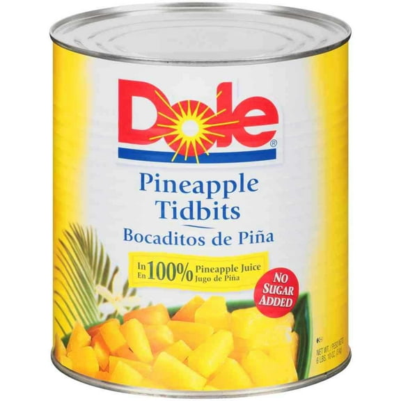 Dole Pineapple Tidbits In Juice, 100 Ounce - 6 per case.