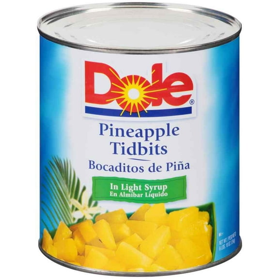 Dole Pineapple Tidbits In Light Syrup, Number 10 Can - 6 per case.