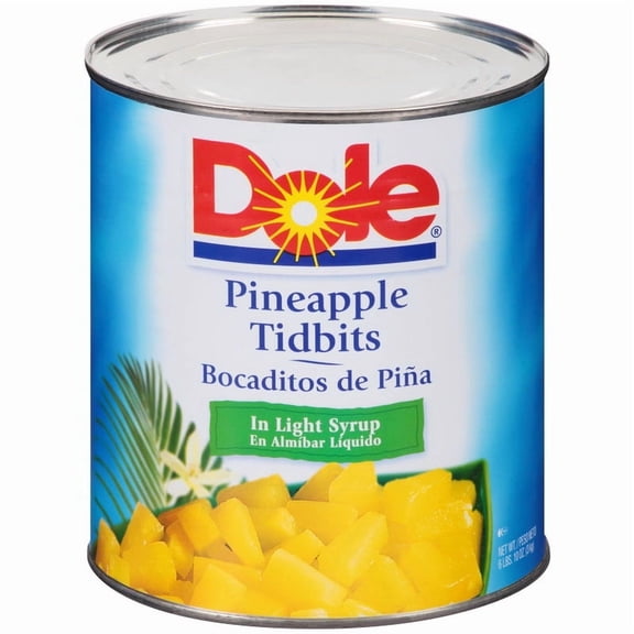 Dole Pineapple Tidbits in Light Syrup, 106 oz - Case of 6
