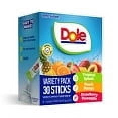 Dole Powder Drink Mix Variety Tropical, Peach Mango & Strawberry Pineapple Sugar Free 30 Count (Pack of 4)