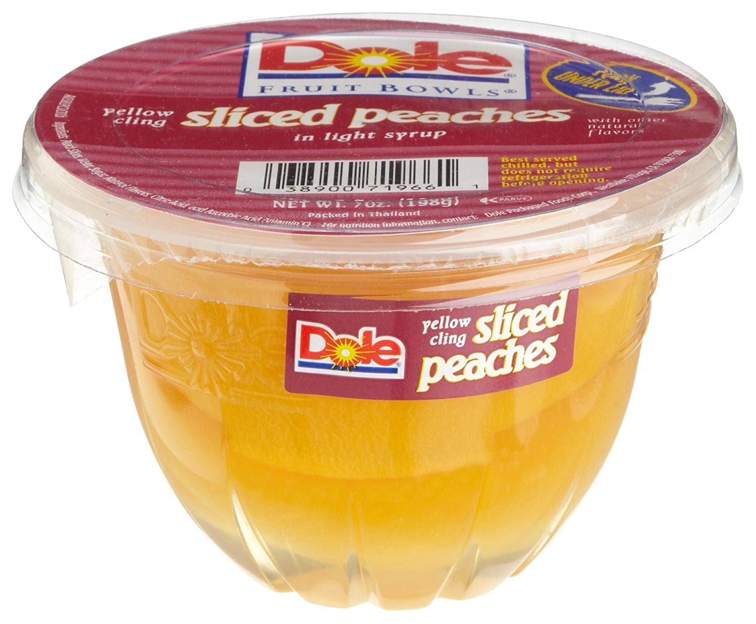 Dole Sliced Peach in 100% Juice, 7-Ounce Cups [Pack of 12]