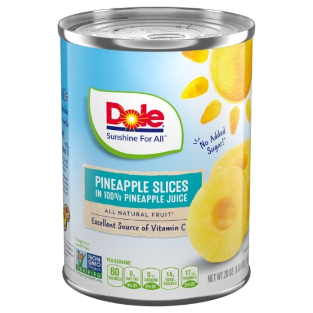 Dole Sliced Pineapple in Juice, 20 ozs Per Can - 12 Per Case