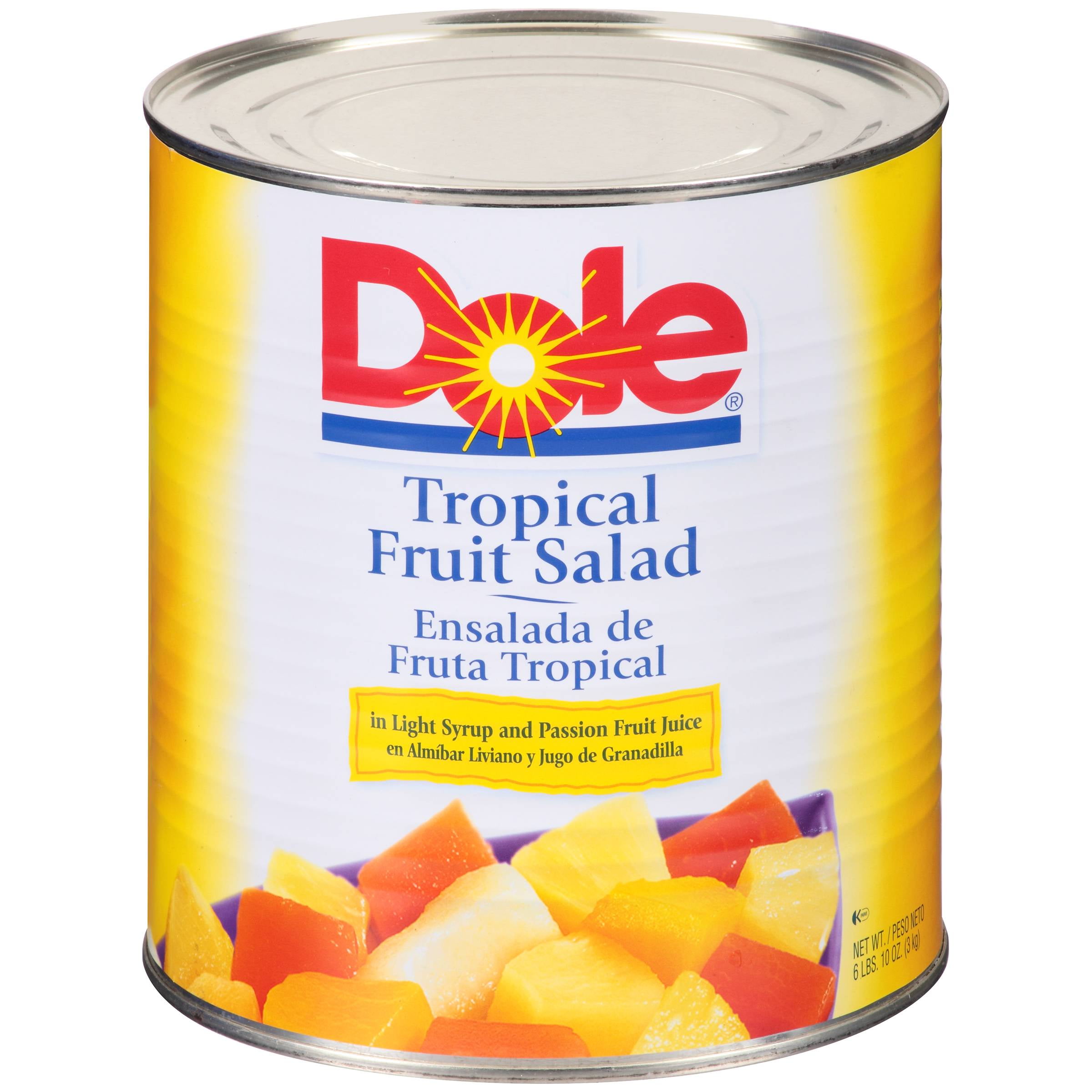Dole Tropical Fruit Salad in Light Syrup 100 oz, Pack of 6