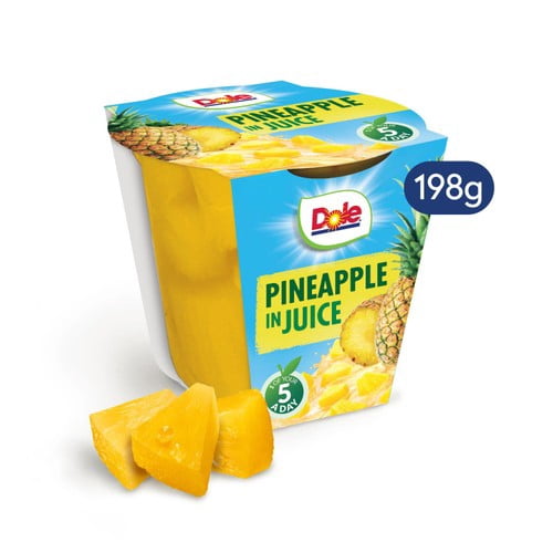 Dole Tropical Gold Pineapple Chunks in Juice Fruit Pot 198g, British Import (Pack of 3)