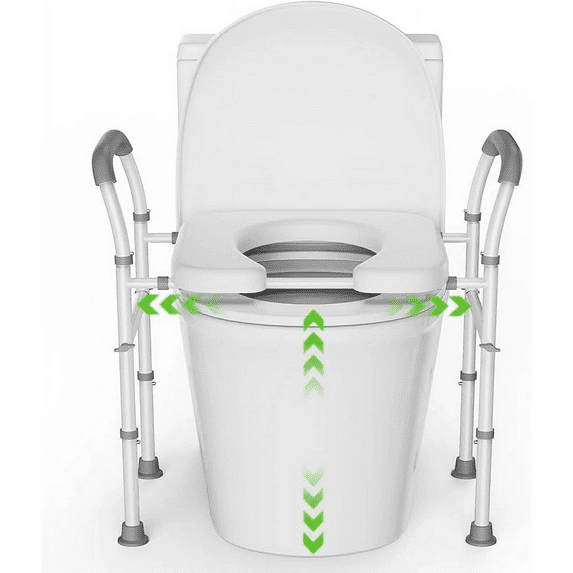 Dolemoduo Raised Toilet Seat with Handles - Width and Height Adjustable ...