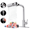 thumbnail image 1 of SERABETTO silver Kitchen Faucets with Pull Down Sprayer,Waterfall Kitchen Sink Faucet,3 Modes(Sweep/Stream/Waterfall) Rotary Switch ﻿, 1 of 7