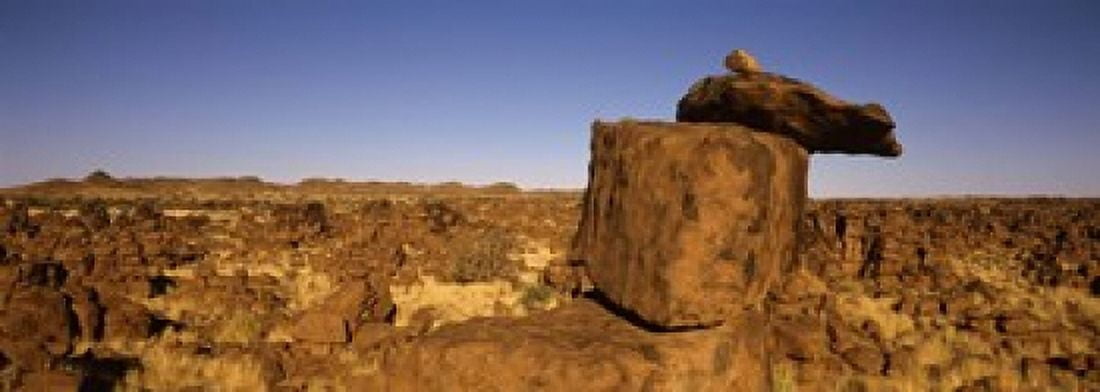 Dolerite rocks in a desert Devils Playground Namibia Canvas Art - Panoramic Images (18 x 7)