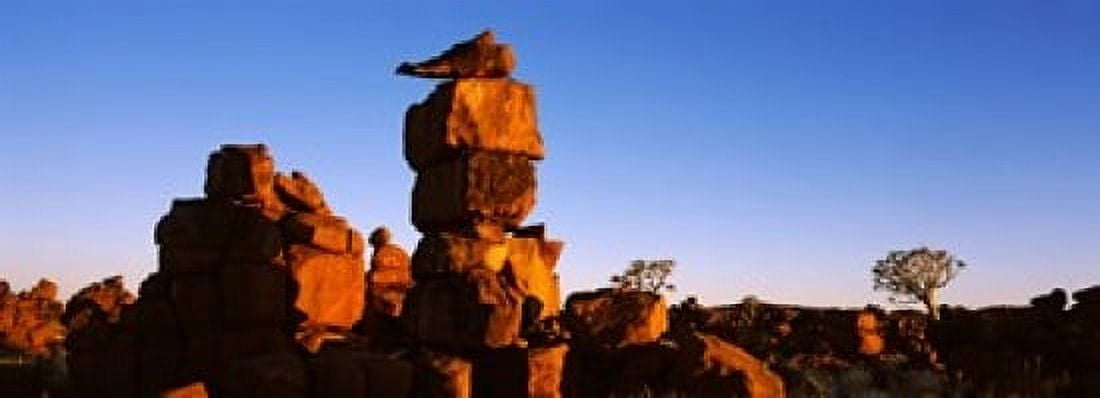 Dolerite rocks in a desert Devils Playground Namibia Canvas Art - Panoramic Images (18 x 7)