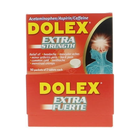 Dolex Extra Strenght - Extra Fuerte Disp. 50 x 2 Tabs (Pack of 24)