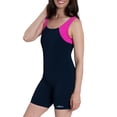 thumbnail image 1 of Dolfin Aquashape Women's Color Block Aquatard Swimsuit in Navy/Bright Pink, Size 8, 1 of 2