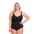 thumbnail image 1 of Dolfin Aquashape Women's Drape Front 1-Piece SwimSuit in Black, Size 6, 1 of 2