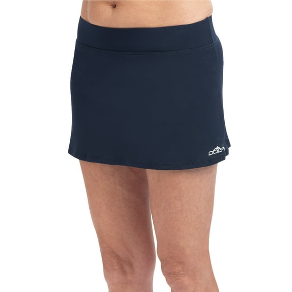 Dolfin Aquashape Women's Solid A-Line Swim Skirt Swimsuit in Navy, Size Large