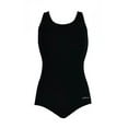 thumbnail image 1 of Dolfin Aquashape Women's Solid Conservative Lap Swimsuit in Black, Size 16, 1 of 4
