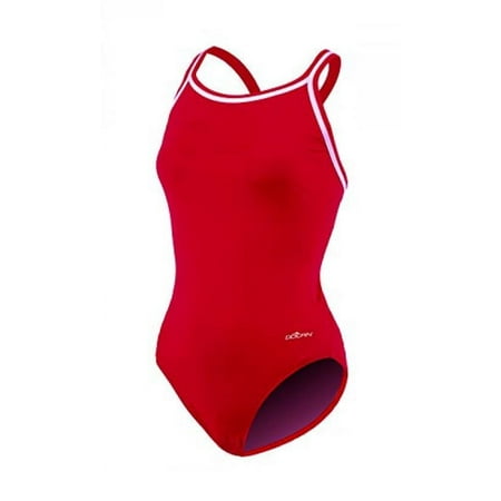 Dolfin Chloroban Team Solid Suit Womens - Red 38