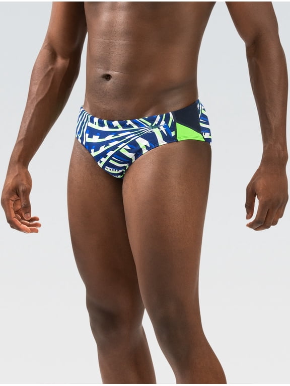 Men's Print Color Block Racer - Atomic Atomic Blue/Green 34