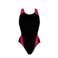 thumbnail image 1 of Dolfin Ocean Panel Women's Performance Swimsuit in Back/Red, Size 22, 1 of 3