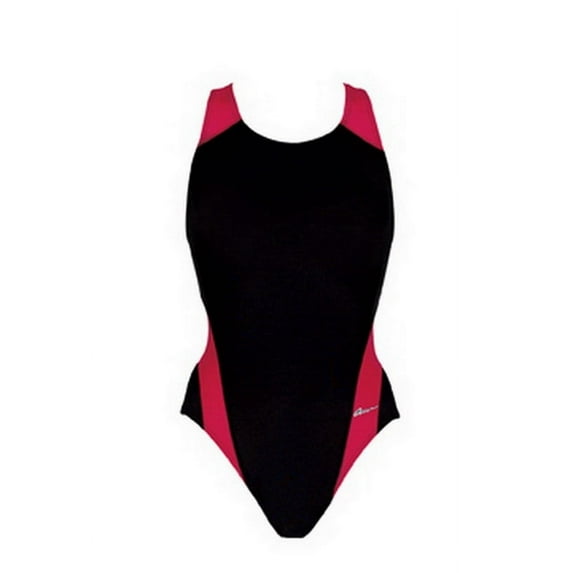 Dolfin Ocean Panel Women's Performance Swimsuit in Back/Red, Size 22