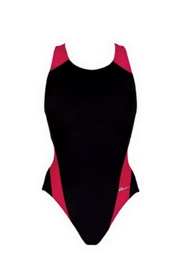 Ocean Panel Women's Performance Swimsuit in Back/Red, Size 22