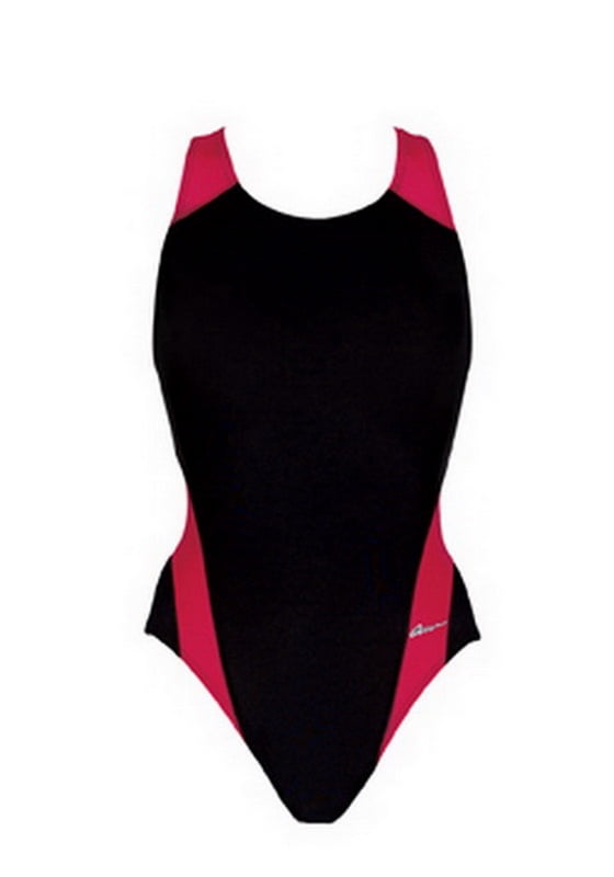 Dolfin Ocean Panel Women's Performance Swimsuit in Back/Red, Size 22