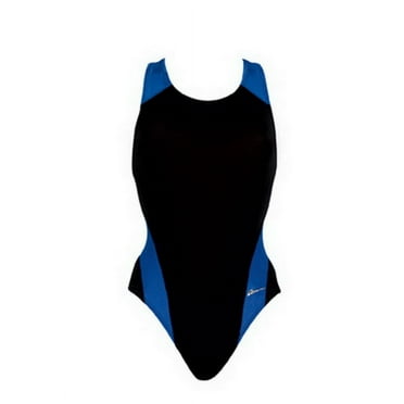 Dolfin Ocean Panel Women's Performance Swimsuit in Black/Royal, Size 26
