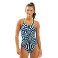 thumbnail image 1 of Dolfin Reliance Women's Atomic Blue Green DBX Back One Piece Swimsuit, 1 of 3
