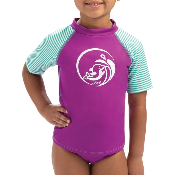 Dolfin Toddler Girls' Color Block Rash Guard