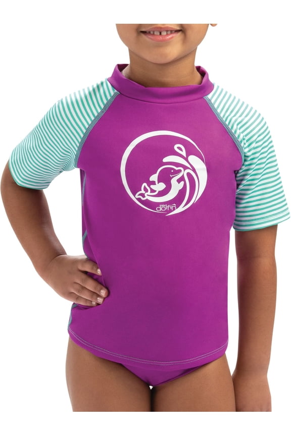 Toddler Girls' Color Block Rash Guard
