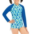 thumbnail image 1 of Dolfin Uglies Girls Print Long Sleeve Rash Guard in Summertime, 1 of 2