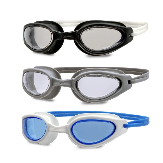 Aqua Dolfino Adult Racer Tinted Swim Goggles, Multi-Color, Unisex (3 Pack)