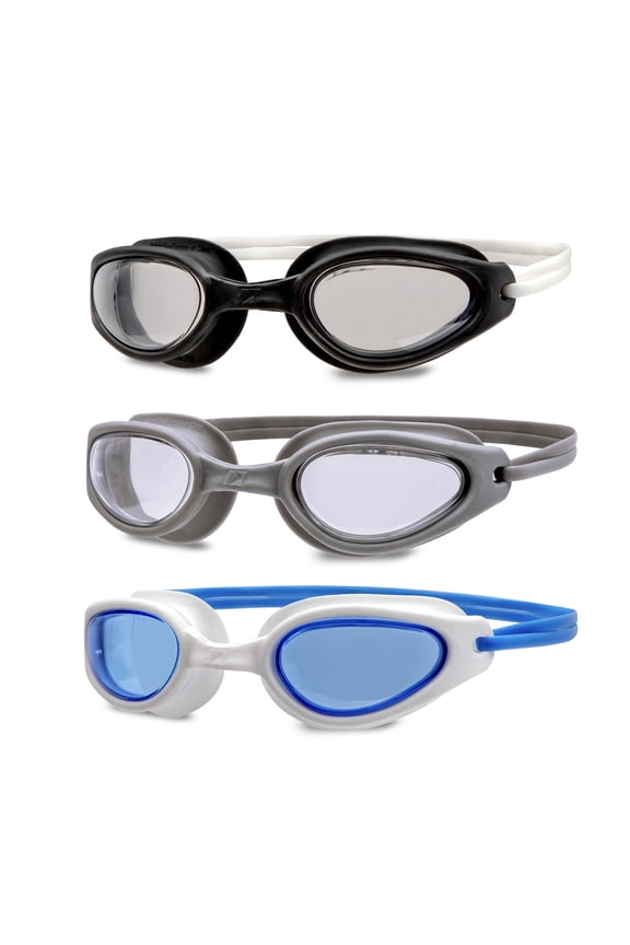 Aqua Dolfino Adult Racer Tinted Swim Goggles, Multi-Color, Unisex (3 Pack)