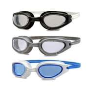 Aqua Dolfino Adult Racer Tinted Swim Goggles, Multi-Color, Unisex 3 Pack