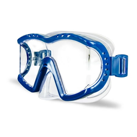 Aqua Swim Triview Wide-Angle Latex Free Adult Swim Mask with Adjustable Strap, Black