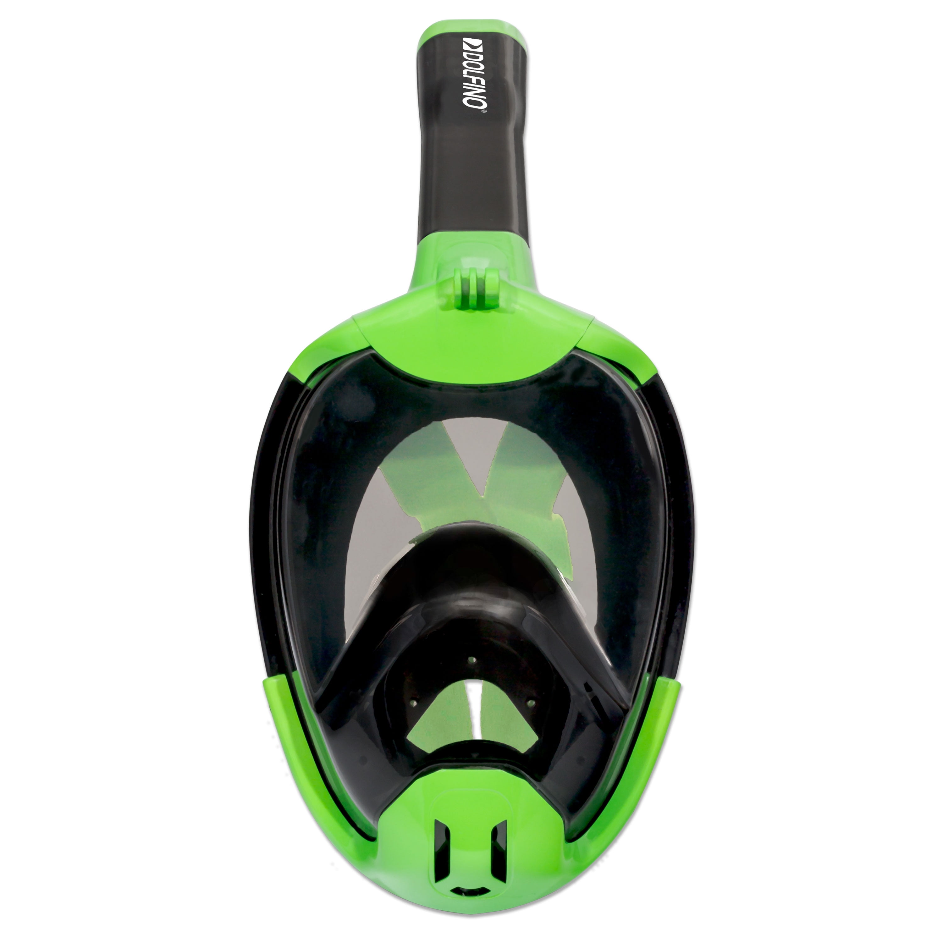 Dolfino Calypso Black Full Face Swim Mask Snorkels with Fog Resistant Lens and Camera Mount